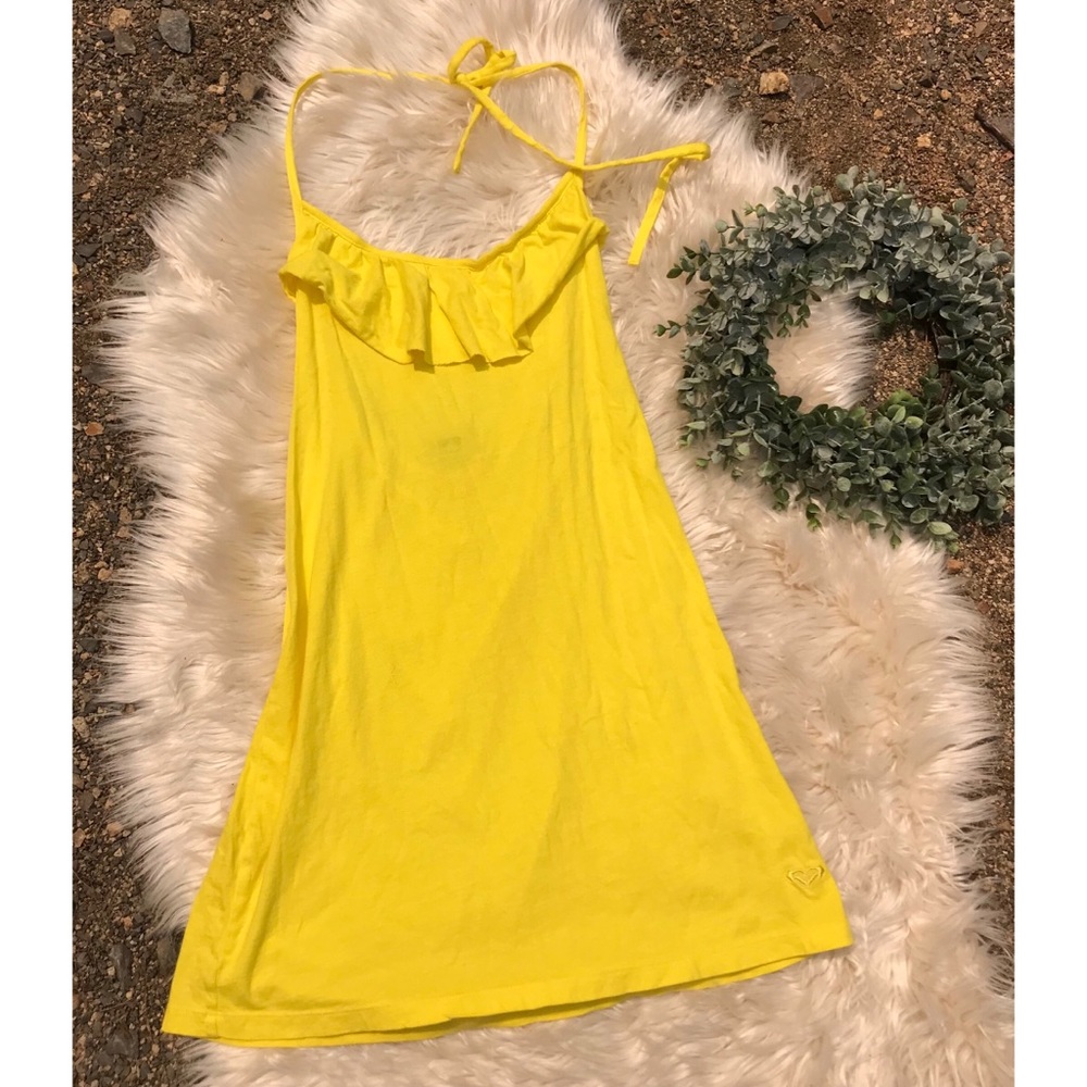 ROXY YELLOW HALTER DRESS SIZE SMALL
